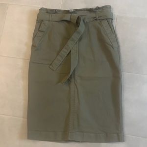 Paperbag midi chino skirt